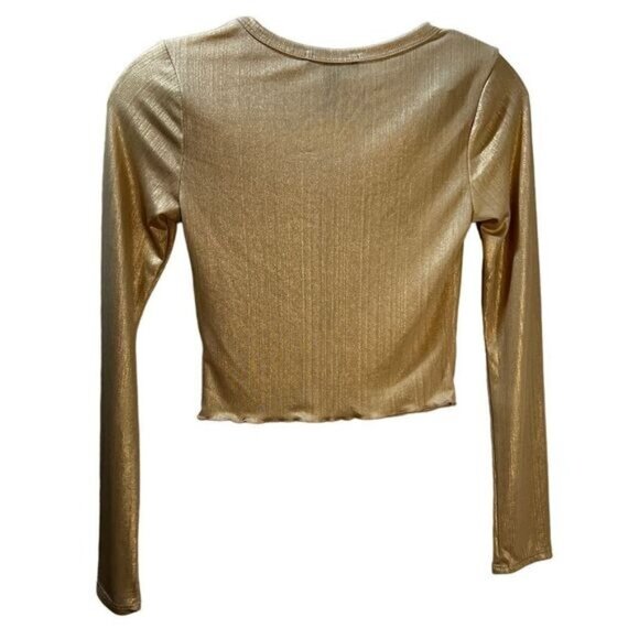 FOREVER 21‎ Ribbed Long-Sleeve Crop Top Small NWOT - Picture 2 of 5